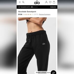 Alo Black Accolade Sweatpants